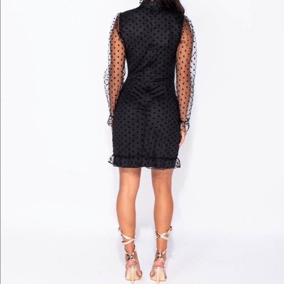 NWT-Black Polka Dot Bosycon Dress - Picture 5 of 5